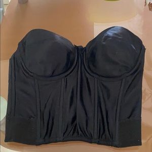 Victoria Secret corset Bra black satin 34 B